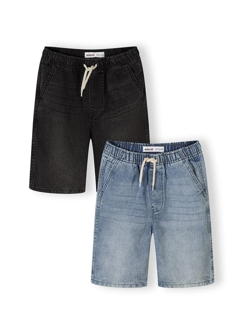 MINOTI Boys 2-pack pull on denim shorts black and blue